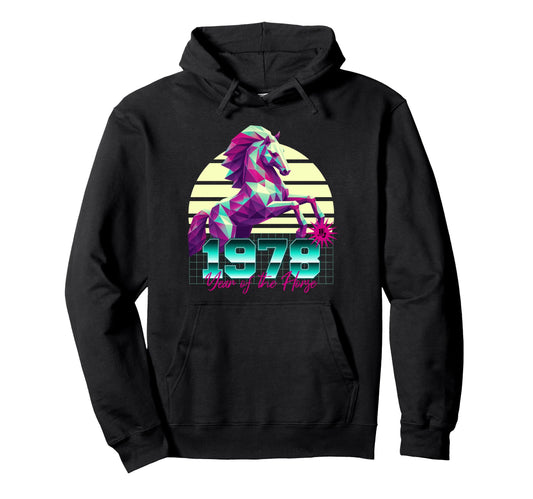1978 Year Horse Birthday 80S Chinese Hoodie - Streetwear Style Men Women - T-Shirt, Sweatshirt, Hoodie