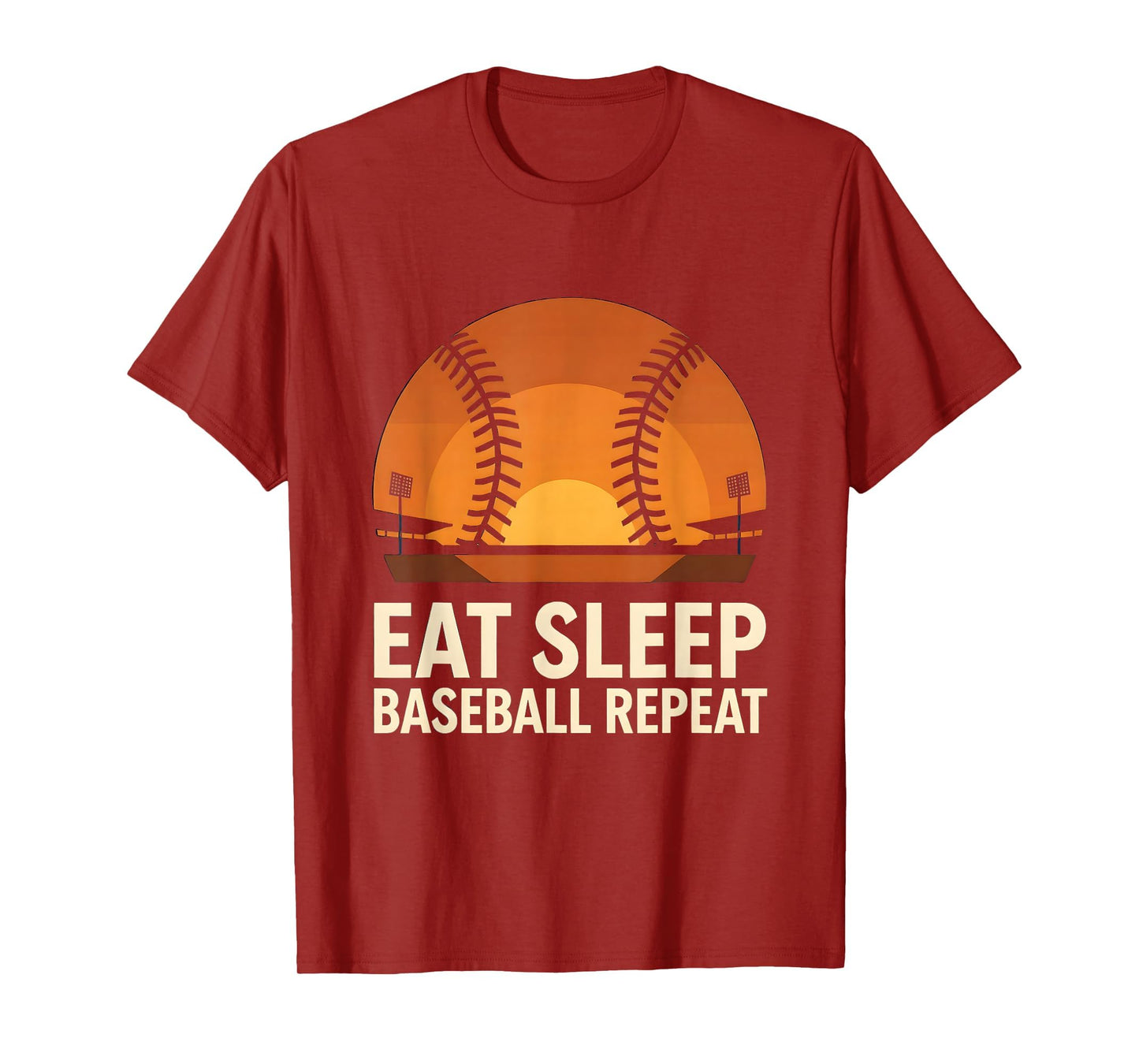Eat Sleep Baseball Repeat Fan T-Shirt - Fun Novelty Design Unisex - T-Shirt, Sweatshirt, Hoodie