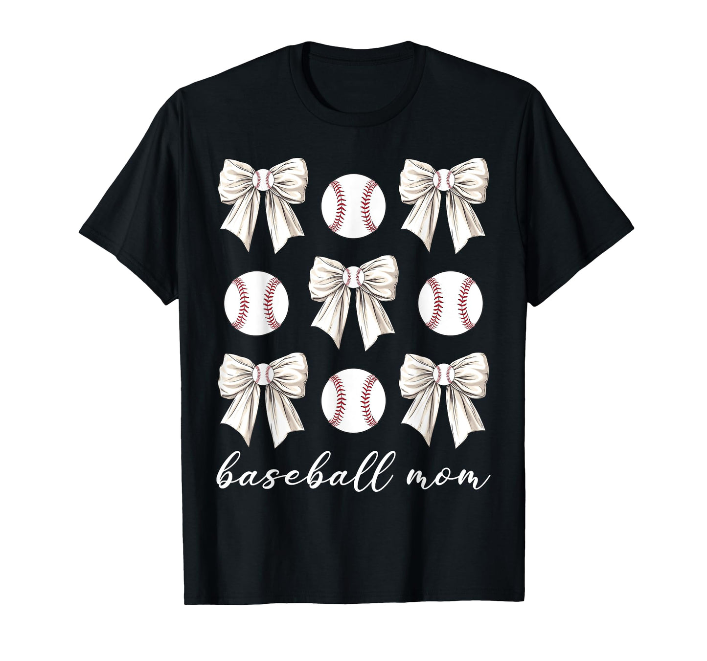 Coquette Bow Baseball Mom Baseball T-Shirt - Minimalist Print Unisex - T-Shirt, Sweatshirt, Hoodie