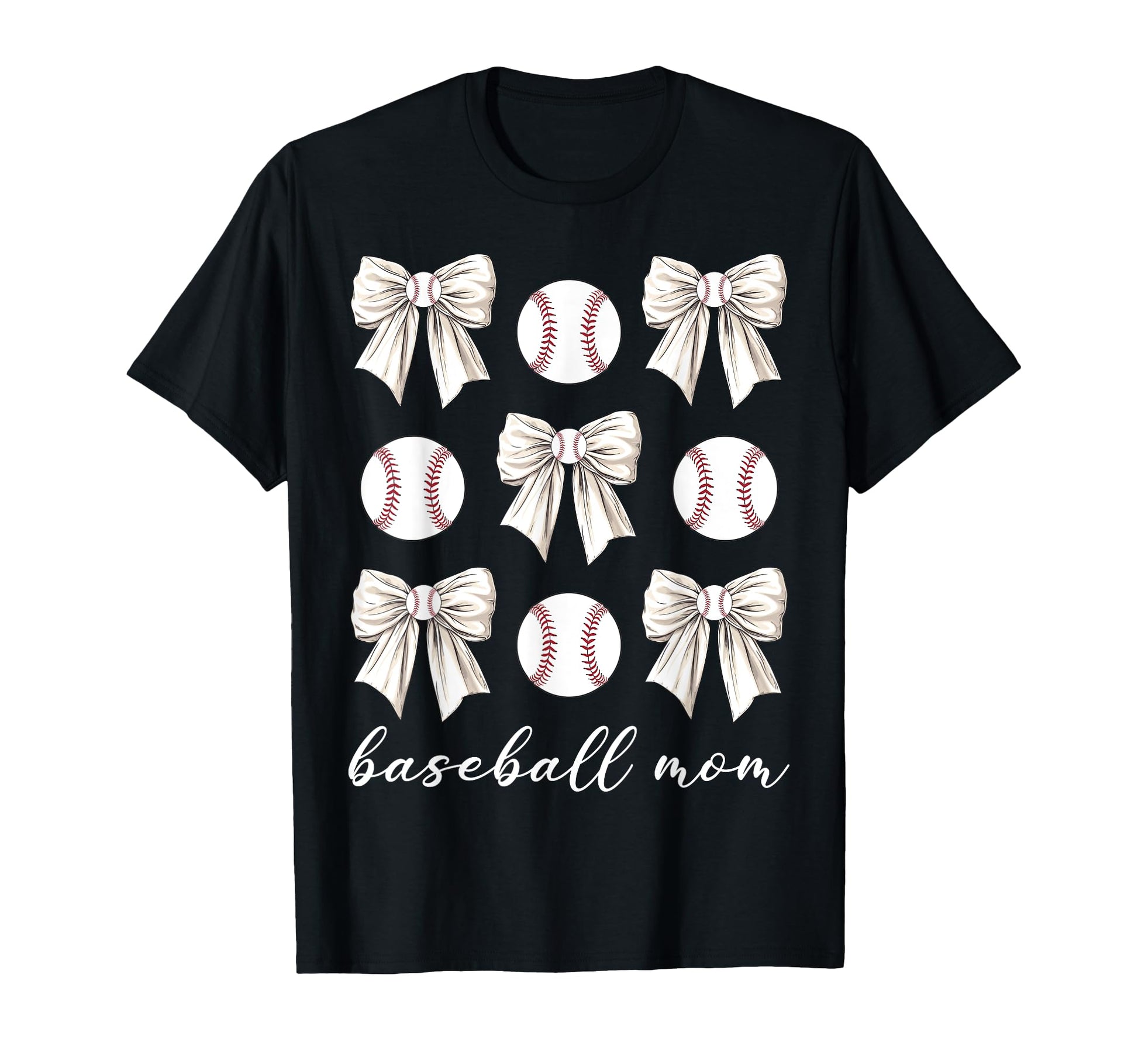 Coquette Bow Baseball Mom Baseball T-Shirt - Minimalist Print Unisex - T-Shirt, Sweatshirt, Hoodie