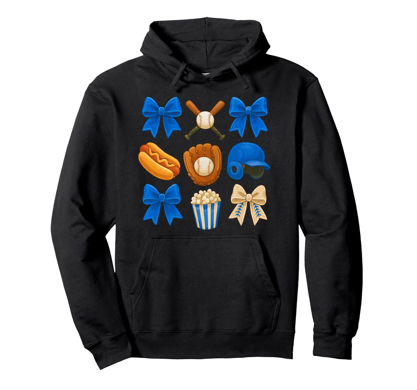 Coquette Bow Baseball Game Day Cheer Mom Hoodie - Graphic Print Unisex - T-Shirt, Sweatshirt, Hoodie