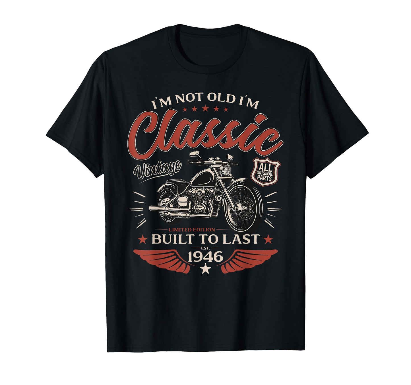 80Th Birthday Gift Motorcycle T-Shirt - Graphic Print for Adults - T-Shirt, Sweatshirt, Hoodie