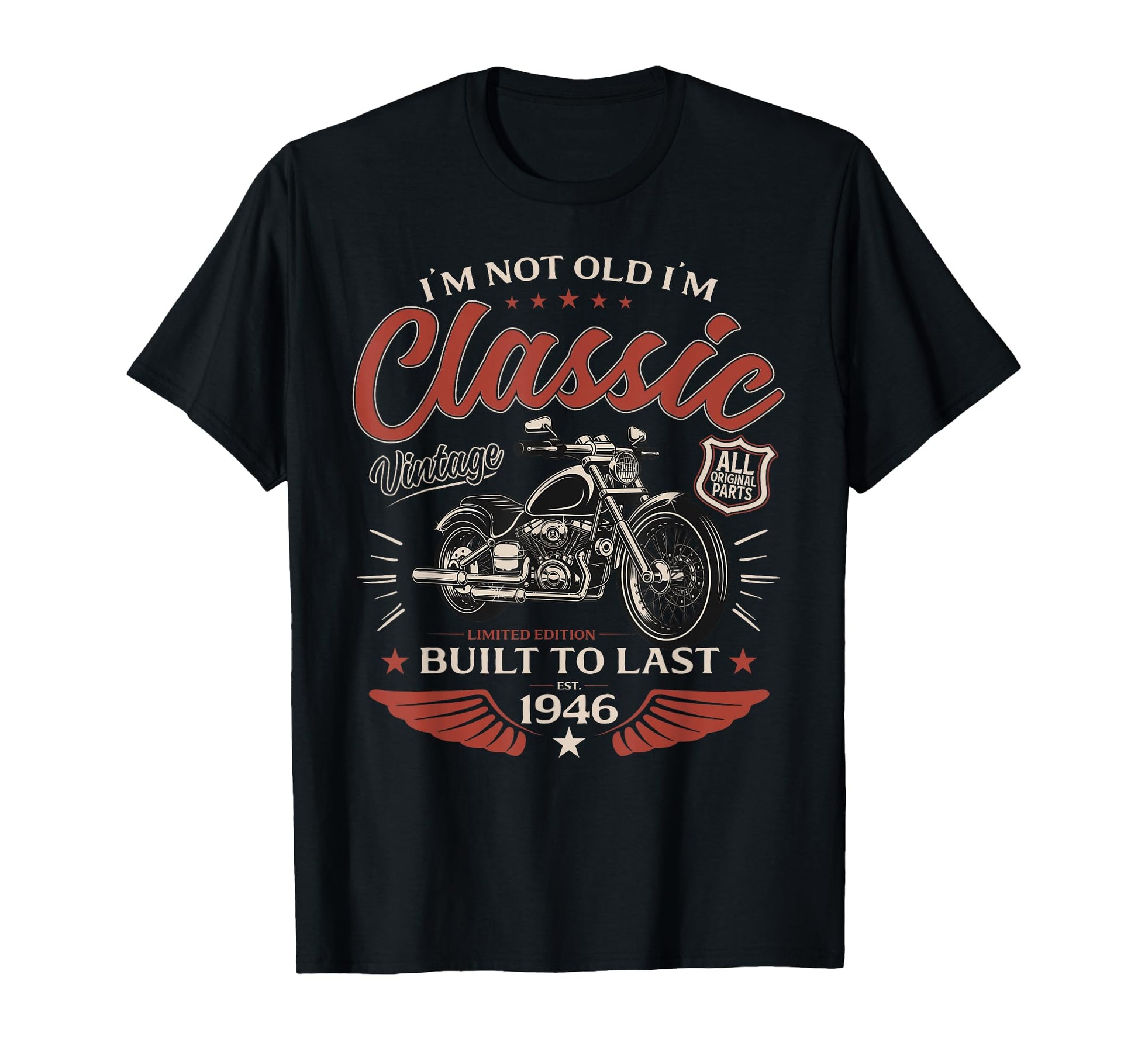 80Th Birthday Gift Motorcycle T-Shirt - Graphic Print for Adults - T-Shirt, Sweatshirt, Hoodie