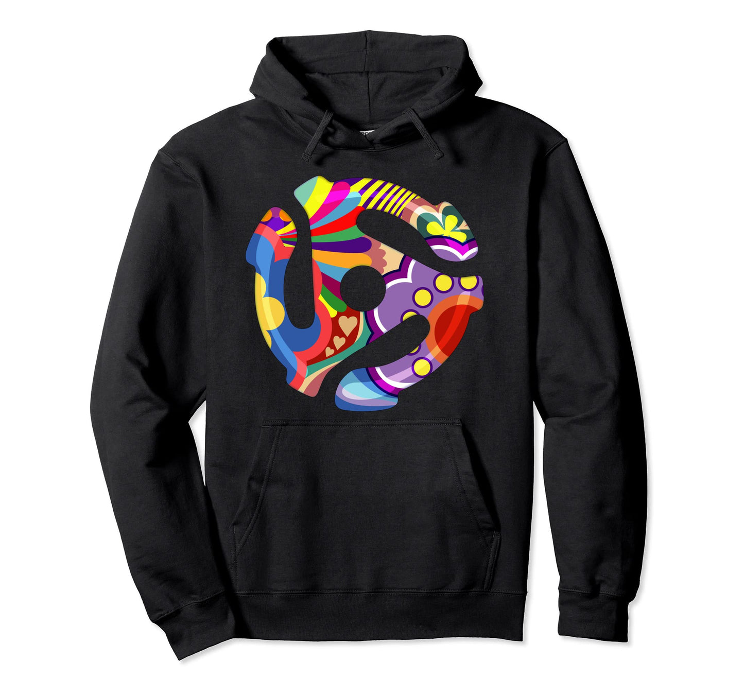 Colorful Groovy Psychedelic 60S 45 Rpm Hoodie - Custom Art Print Unisex - T-Shirt, Sweatshirt, Hoodie