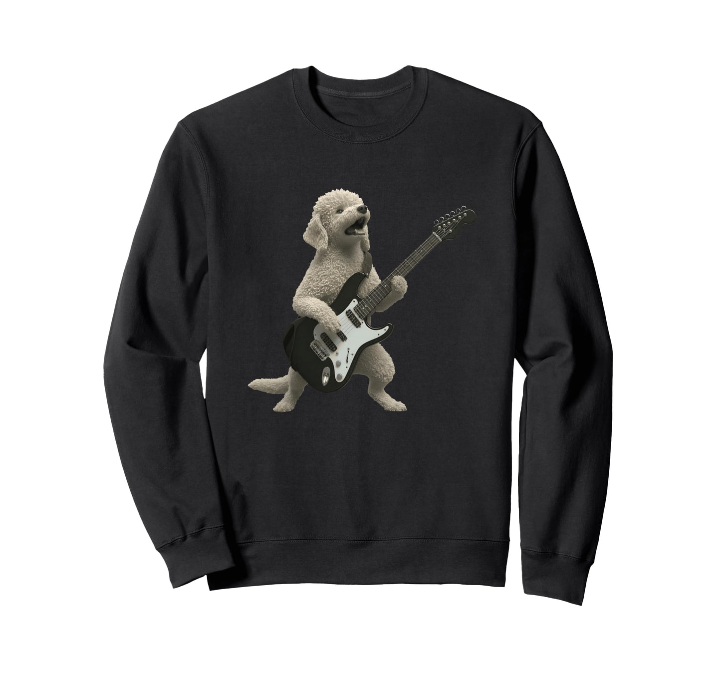 Funny Guitar Dog Rocking Puppy Sweatshirt - Custom Art Print Men Women - T-Shirt, Sweatshirt, Hoodie
