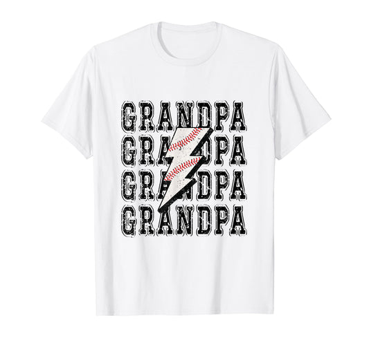 Baseball Grandpa Lightning Bolt T-Shirt - Minimalist Print Men Women - T-Shirt, Sweatshirt, Hoodie
