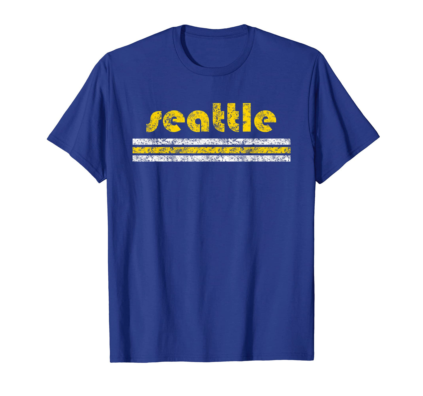 Seattle Three Stripe Weathered T-Shirt - Novelty Apparel Unisex - T-Shirt, Sweatshirt, Hoodie