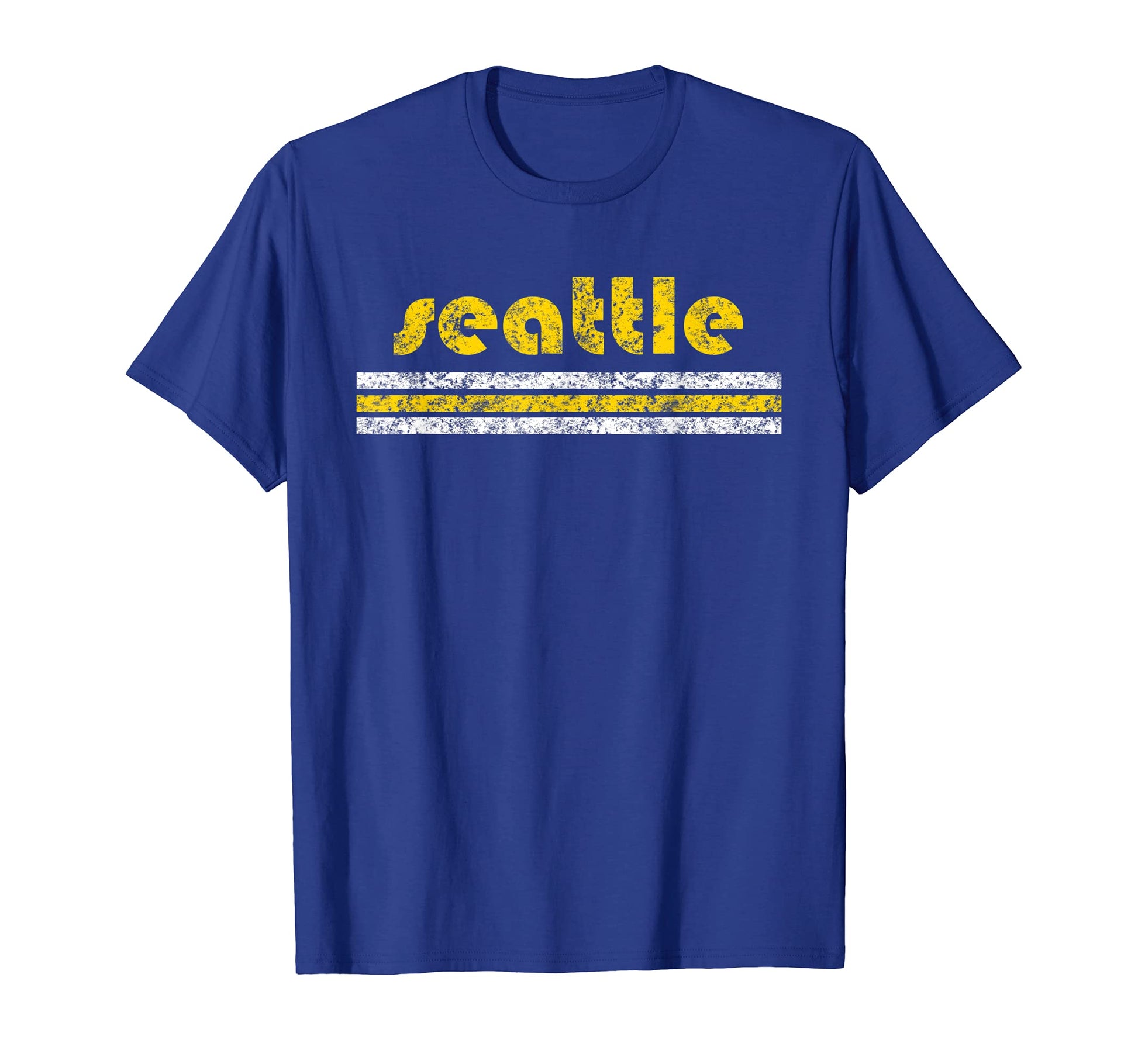 Seattle Three Stripe Weathered T-Shirt - Novelty Apparel Unisex - T-Shirt, Sweatshirt, Hoodie