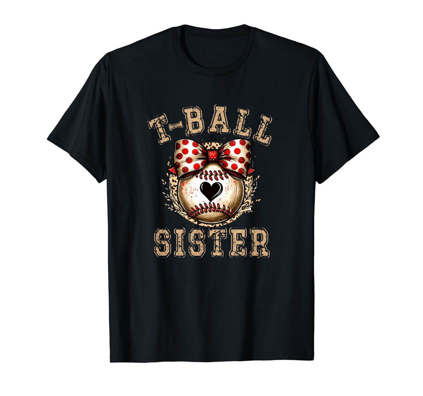 T Ball Sister Ball Bow Baseball Teen T-Shirt - Unique Graphic Men Women - T-Shirt, Sweatshirt, Hoodie