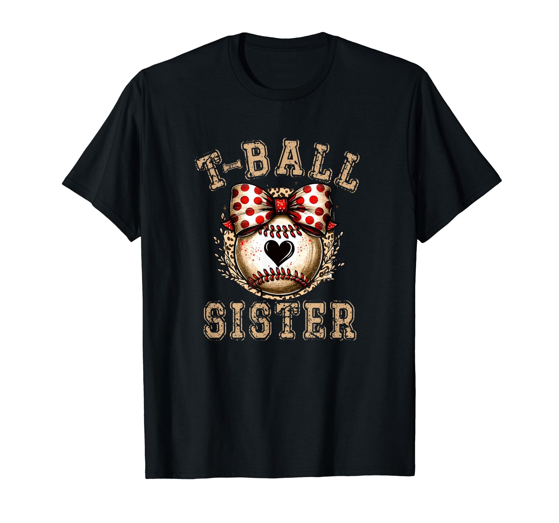 T Ball Sister Ball Bow Baseball Teen T-Shirt - Unique Graphic Men Women - T-Shirt, Sweatshirt, Hoodie