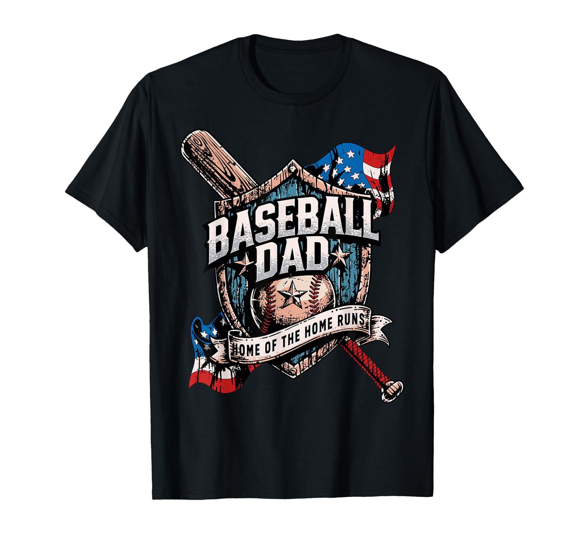 Home Home Runs Usa American Baseball Dad T-Shirt - Novelty Apparel Unisex - T-Shirt, Sweatshirt, Hoodie