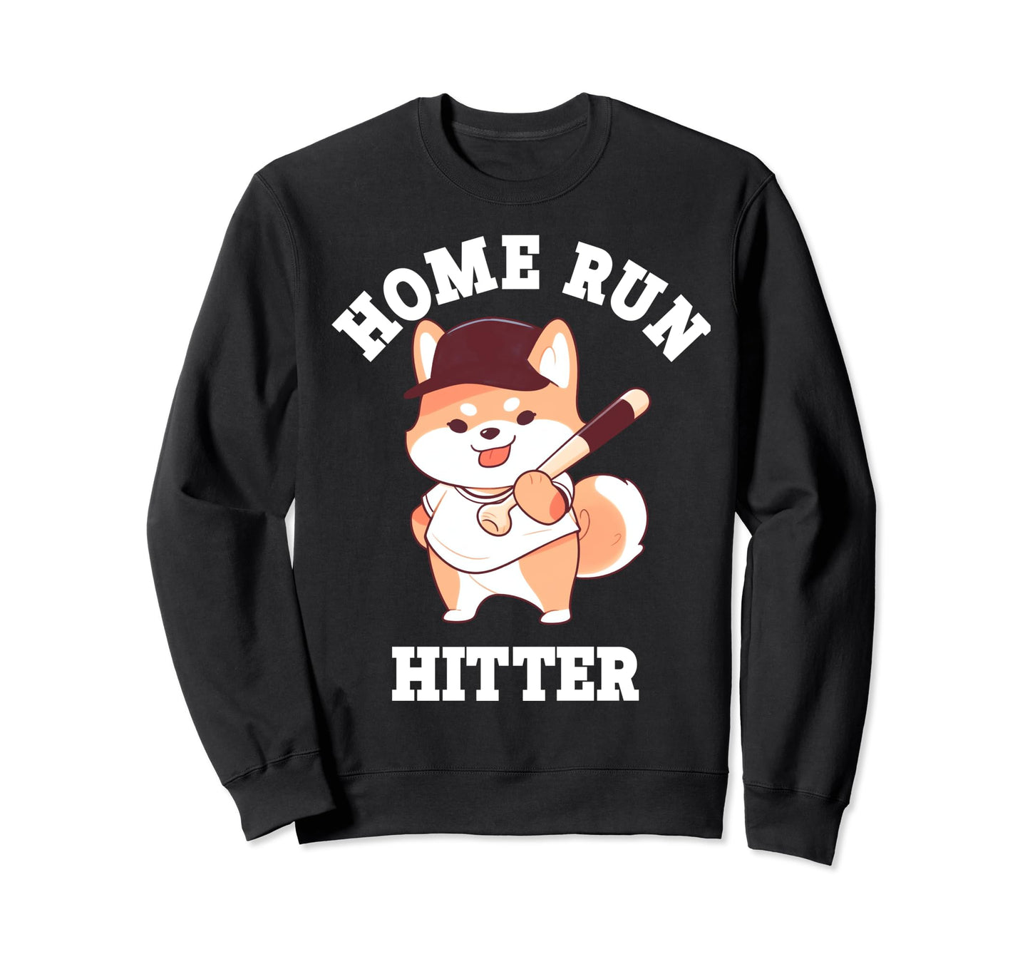 Shiba Inu Home Run Hitter Funny Dog Sweatshirt - Minimalist Print Unisex - T-Shirt, Sweatshirt, Hoodie