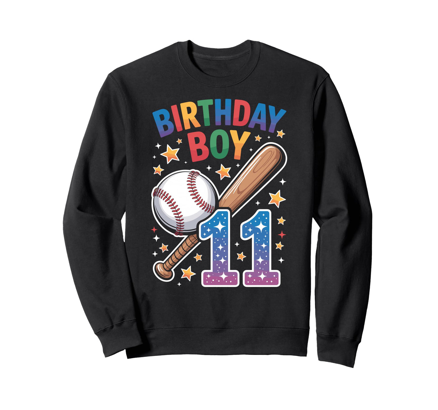 Birthday 11Th Birthday Baseball Sweatshirt - Minimalist Print Men Women - T-Shirt, Sweatshirt, Hoodie