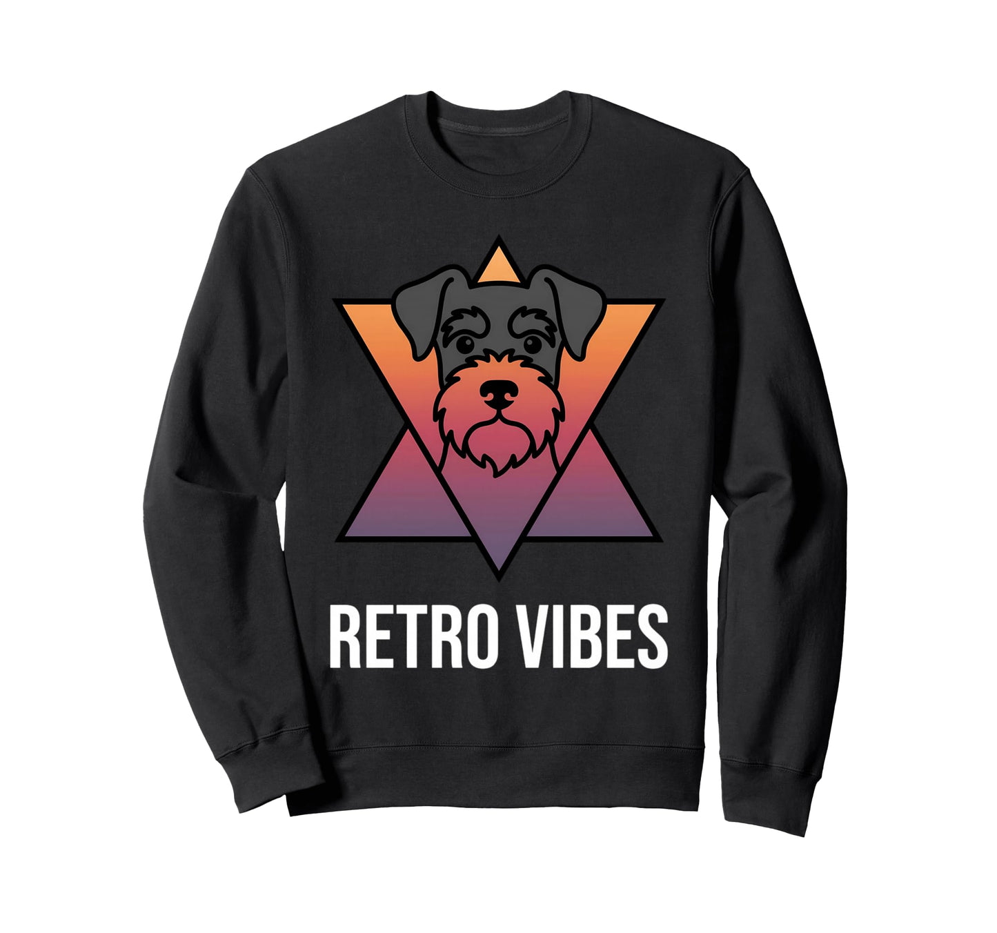 Schnauzer Peeking 80S Synthwave Sweatshirt - Streetwear Style for Adults - T-Shirt, Sweatshirt, Hoodie