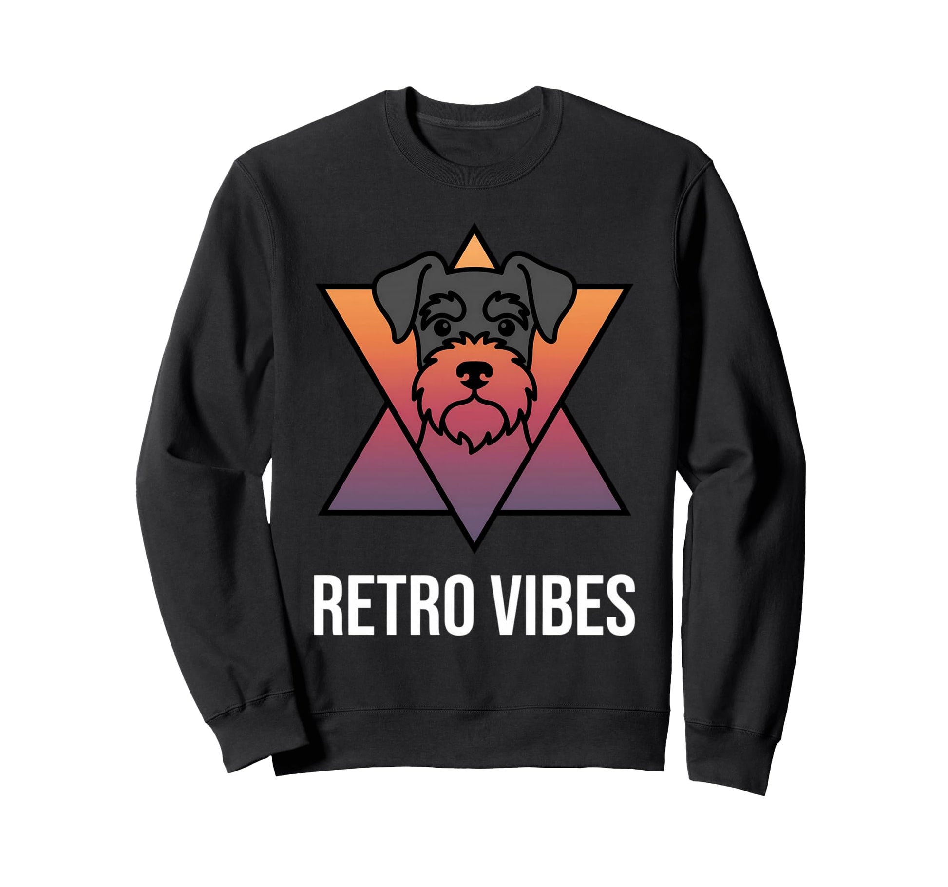 Schnauzer Peeking 80S Synthwave Sweatshirt - Streetwear Style for Adults - T-Shirt, Sweatshirt, Hoodie