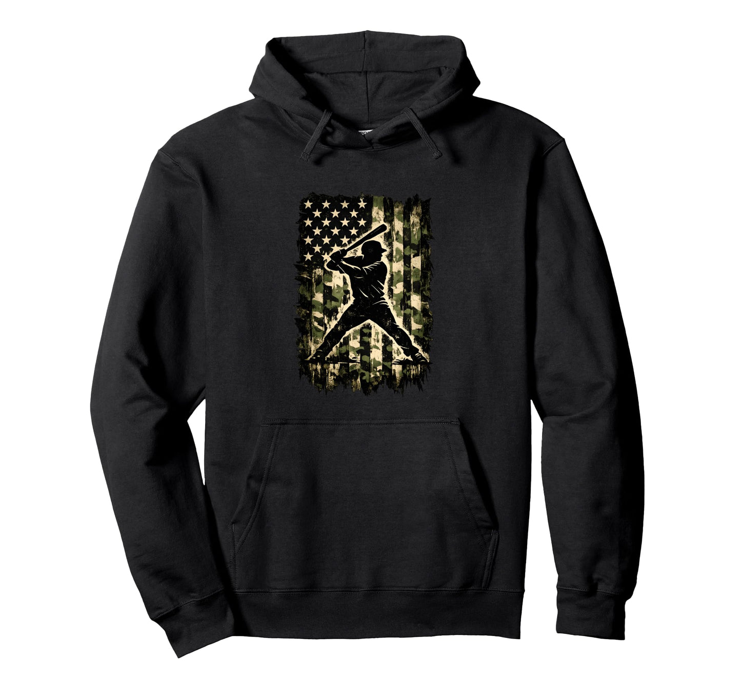 Baseball Drip Ice Cream Patriotic Camo Hoodie - Unique Graphic Unisex - T-Shirt, Sweatshirt, Hoodie
