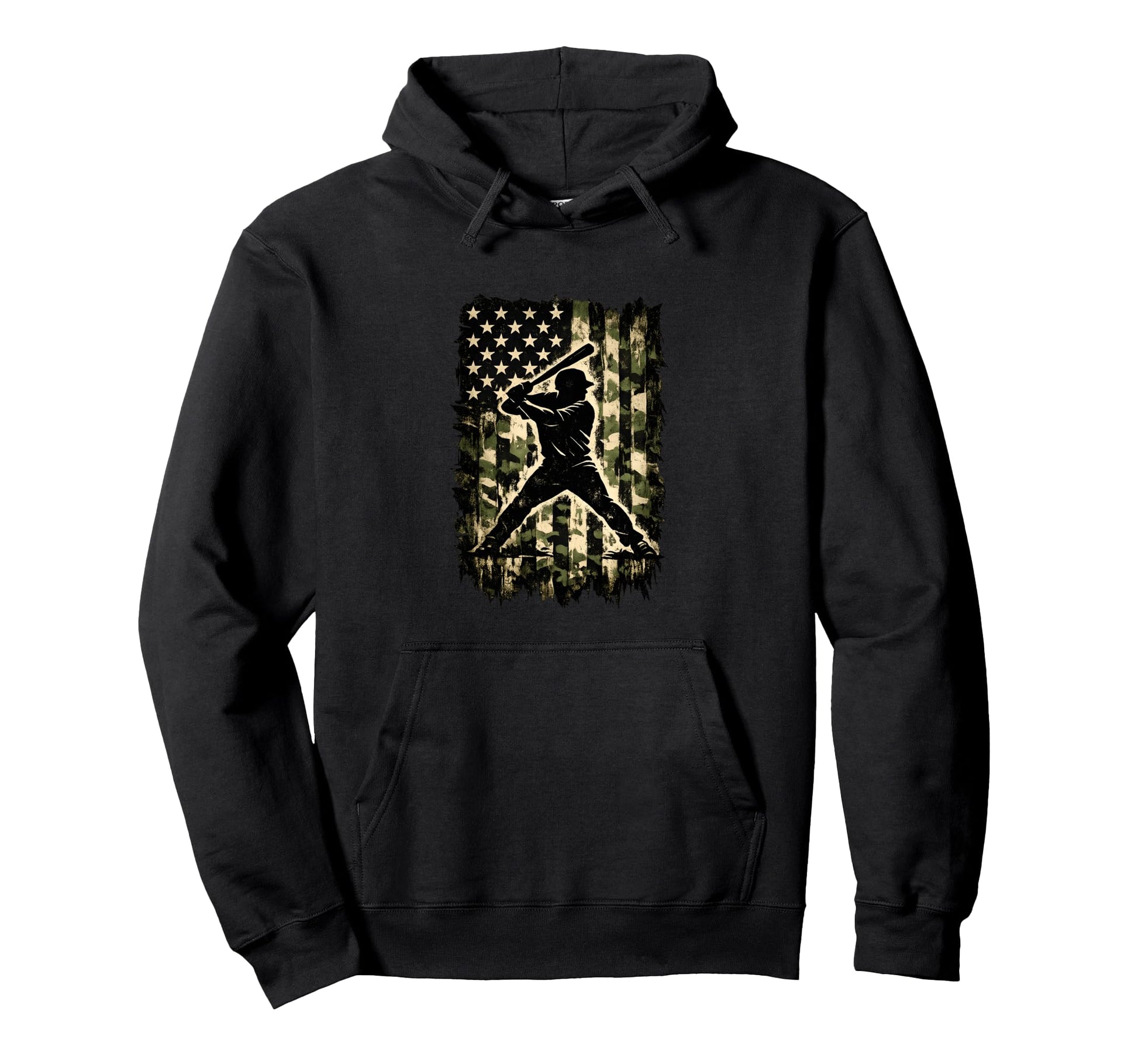 Baseball Drip Ice Cream Patriotic Camo Hoodie - Unique Graphic Unisex - T-Shirt, Sweatshirt, Hoodie