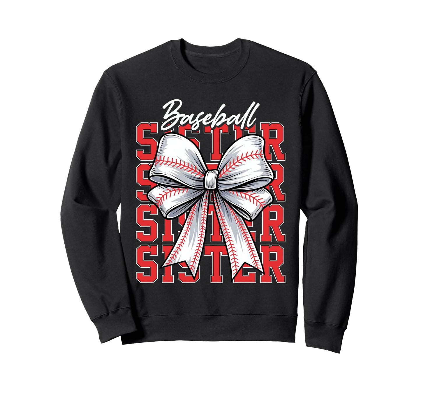 Sister Baseball Coquette Bow 2025 Sweatshirt - Minimalist Print Men Women - T-Shirt, Sweatshirt, Hoodie