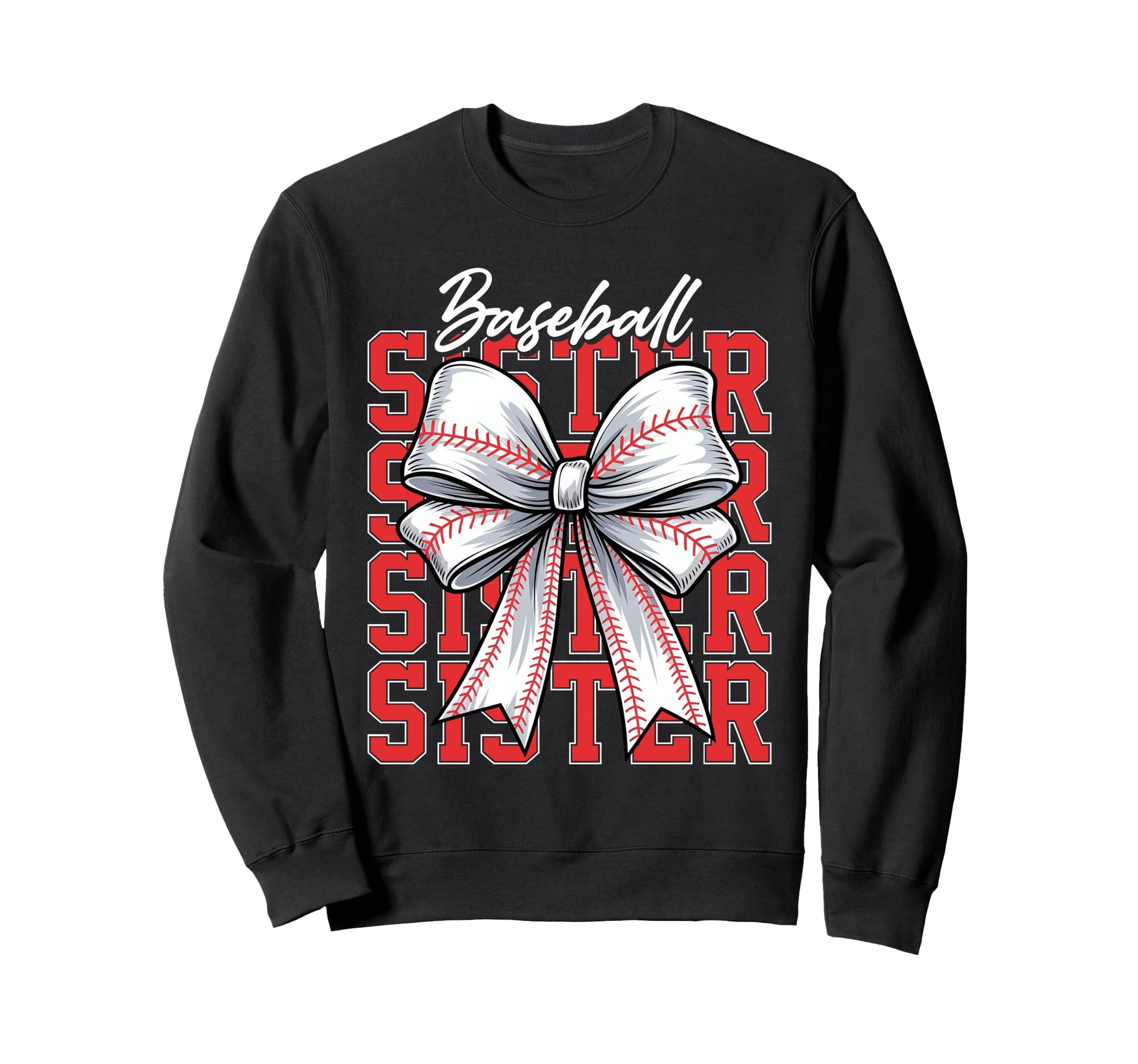 Sister Baseball Coquette Bow 2025 Sweatshirt - Minimalist Print Men Women - T-Shirt, Sweatshirt, Hoodie