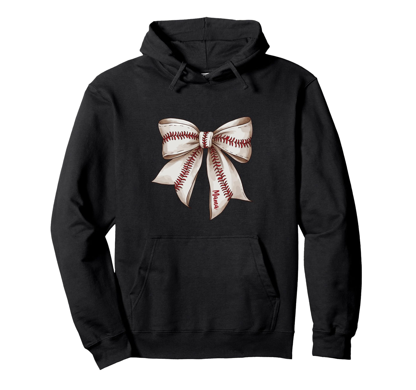 Baseball Mama Bow Mom Hoodie - Casual Everyday Wear Unisex - T-Shirt, Sweatshirt, Hoodie