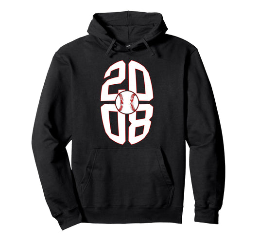 18 Years 2008 Baseball 18Th Birthday Hoodie - Novelty Apparel Men Women - T-Shirt, Sweatshirt, Hoodie