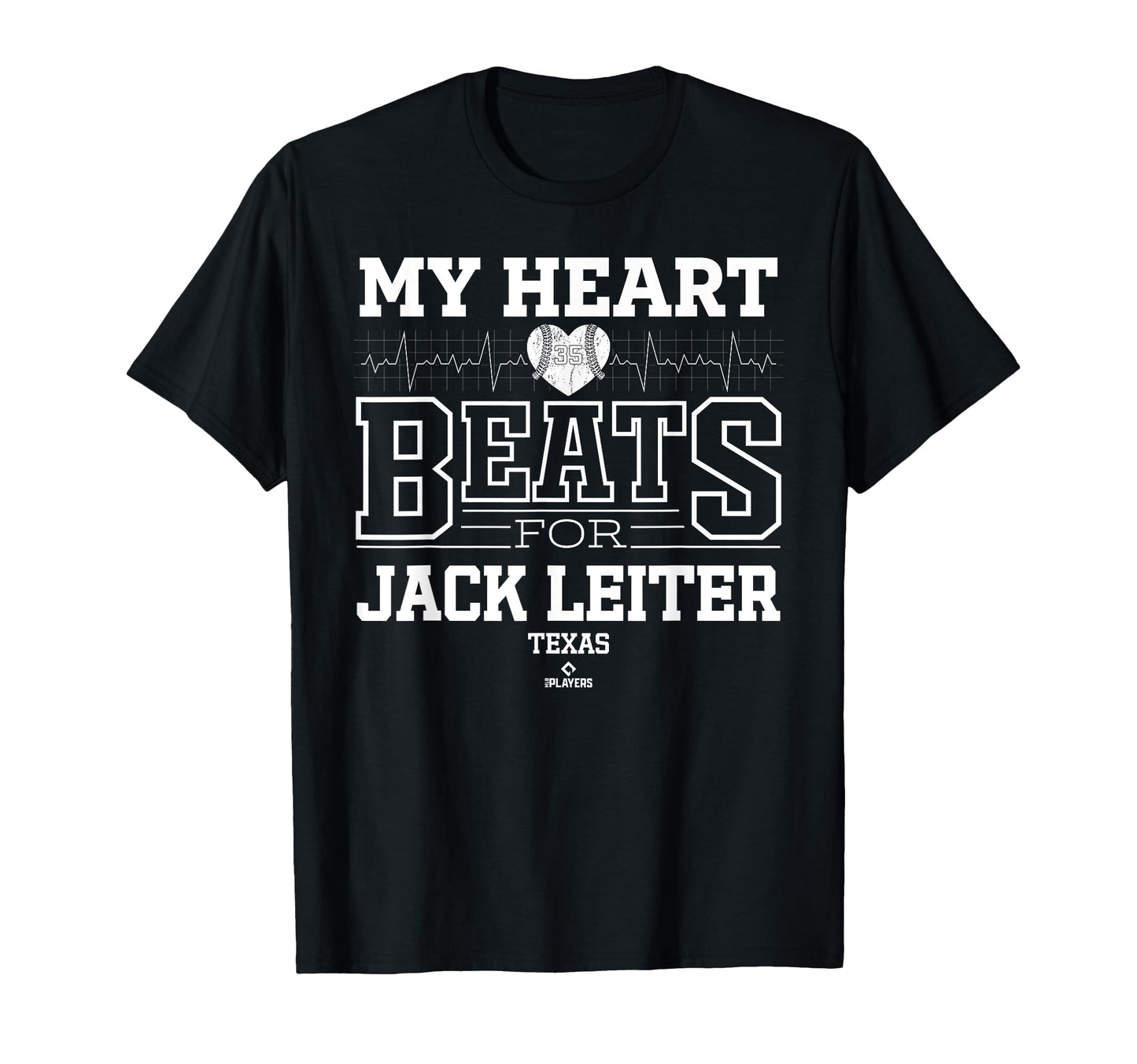 My Heart Beats Jack Leiter Texas Baseball T-Shirt - Unique Graphic Unisex - T-Shirt, Sweatshirt, Hoodie