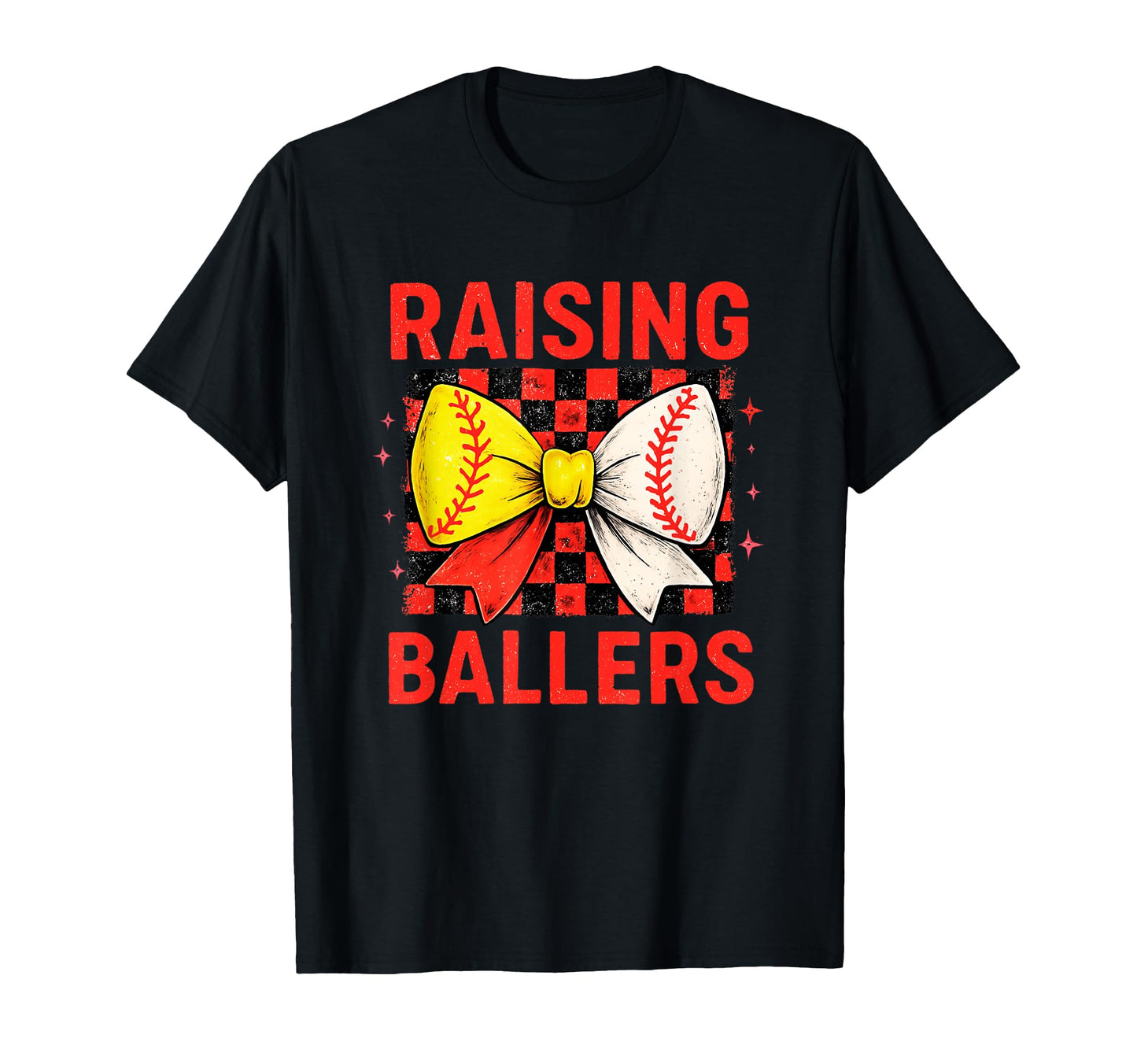 Raising Ballers Checkered Bow T-Shirt - Aesthetic Graphic Men Women - T-Shirt, Sweatshirt, Hoodie