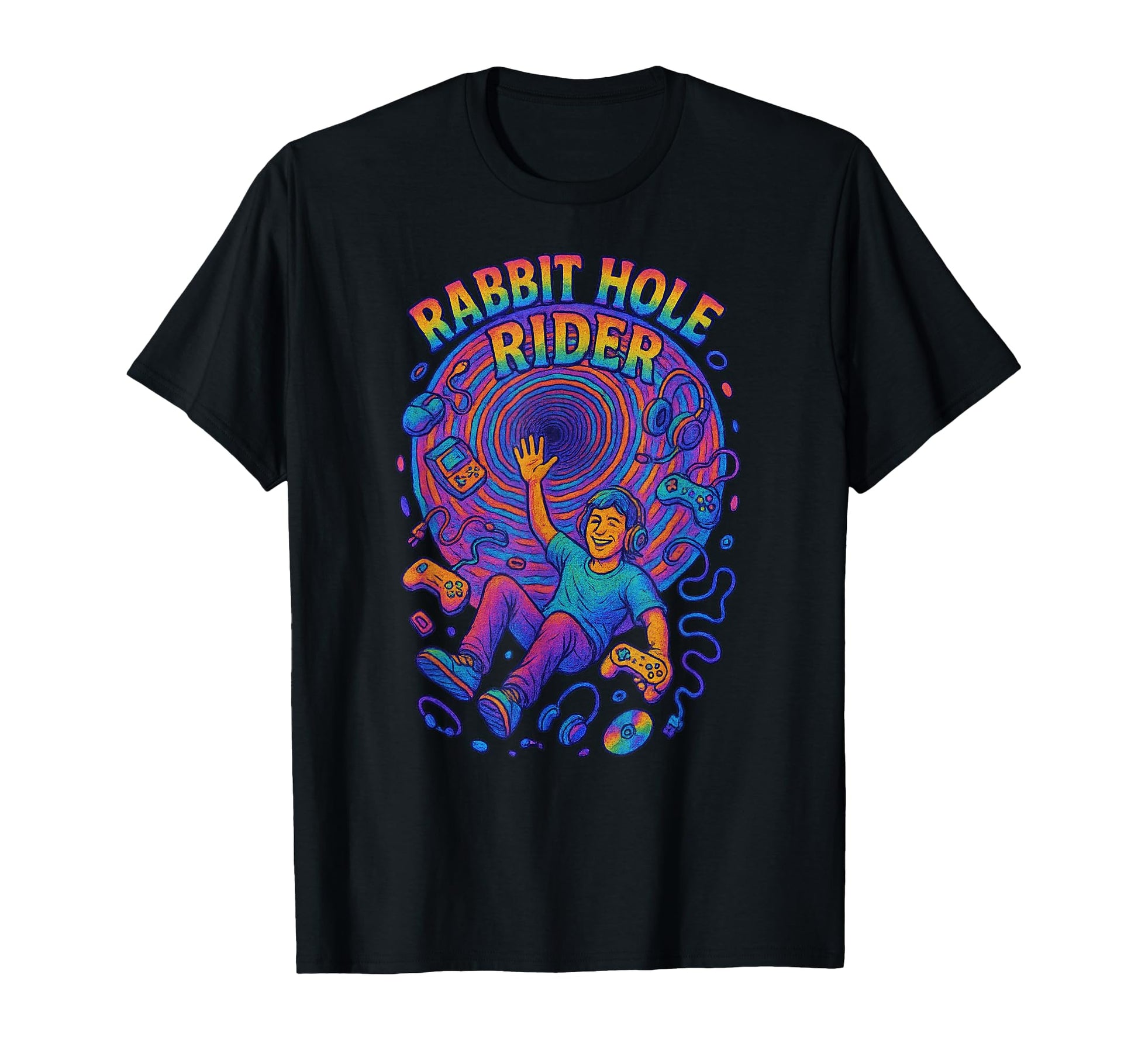 Gamer Hippie Colorful Funny Nerd 90S Geek T-Shirt - Trendy Graphic Unisex - T-Shirt, Sweatshirt, Hoodie