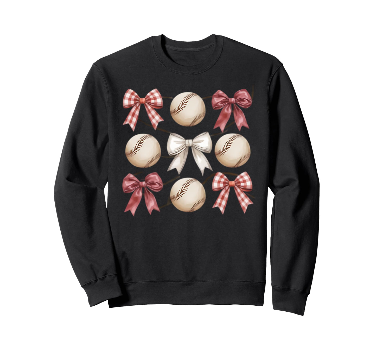 Baseball Coquette Bow Mom Sister Sweatshirt - Fun Novelty Design Men Women - T-Shirt, Sweatshirt, Hoodie