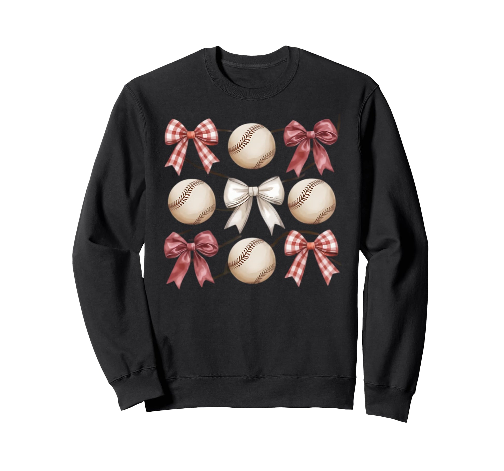 Baseball Coquette Bow Mom Sister Sweatshirt - Fun Novelty Design Men Women - T-Shirt, Sweatshirt, Hoodie