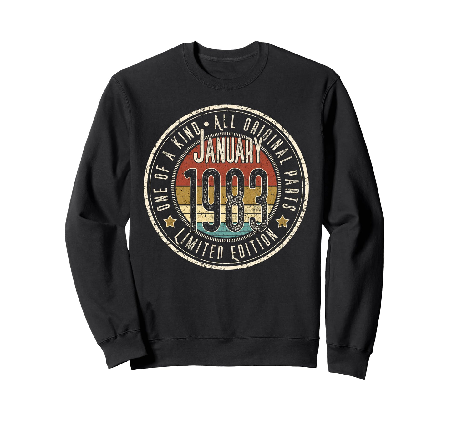 43Rd Birthday January 1983 Sweatshirt - Aesthetic Graphic for Adults - T-Shirt, Sweatshirt, Hoodie