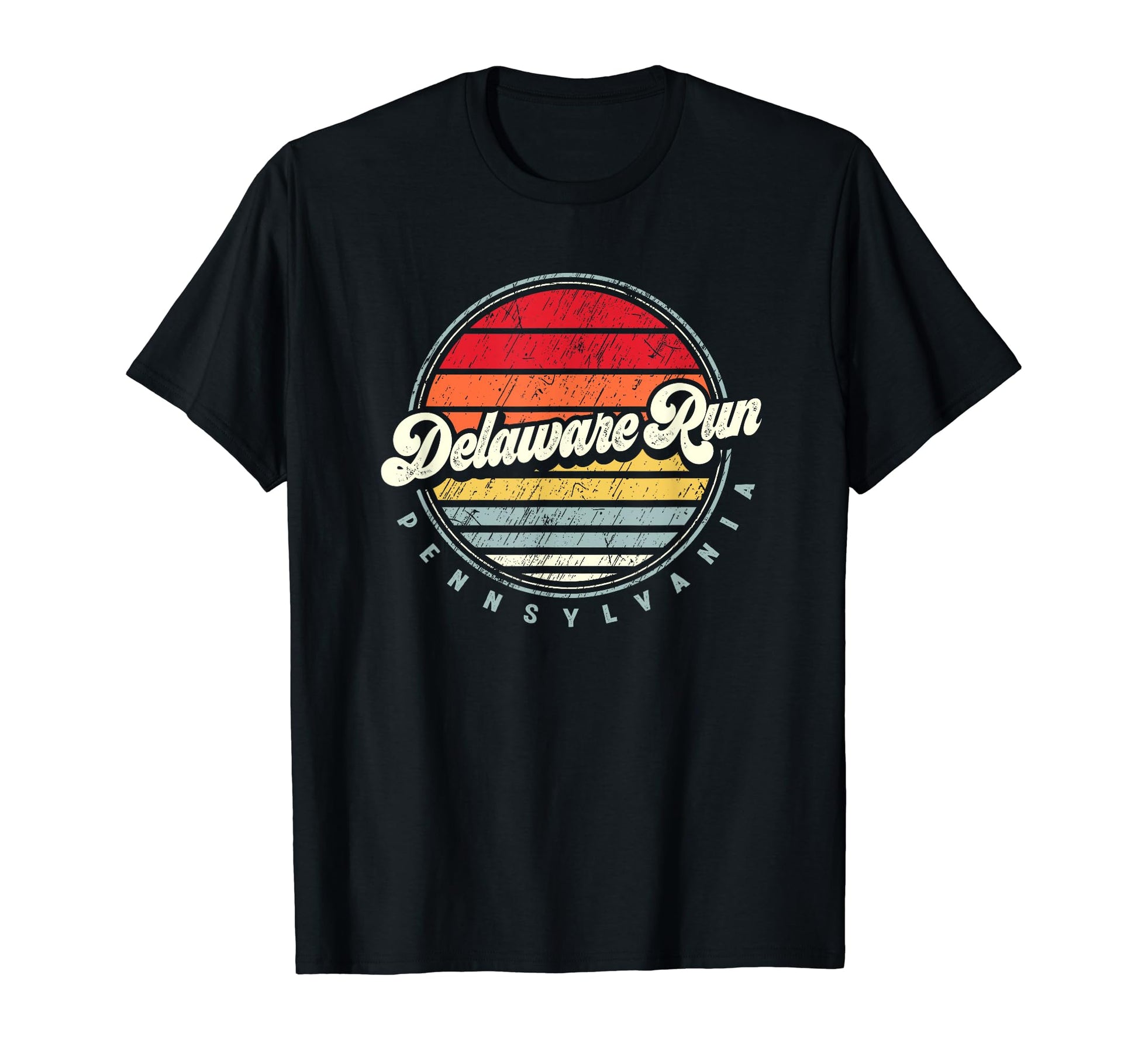 Delaware Run Home State 70S Sunset T-Shirt - Custom Art Print Unisex - T-Shirt, Sweatshirt, Hoodie