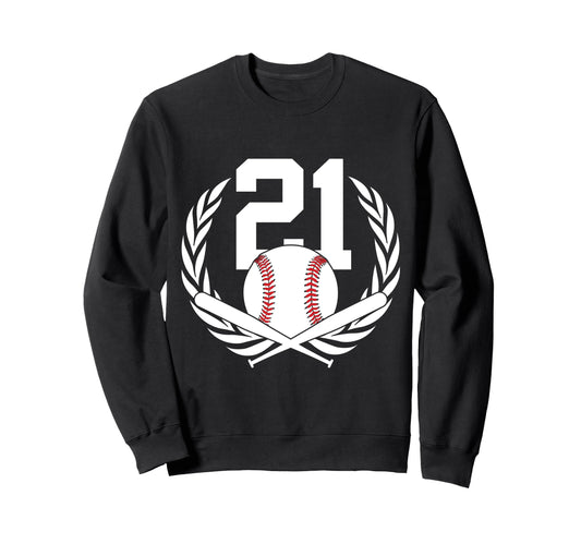 21 Years Number 21 Baseball 21St Sweatshirt - Graphic Print for Adults - T-Shirt, Sweatshirt, Hoodie