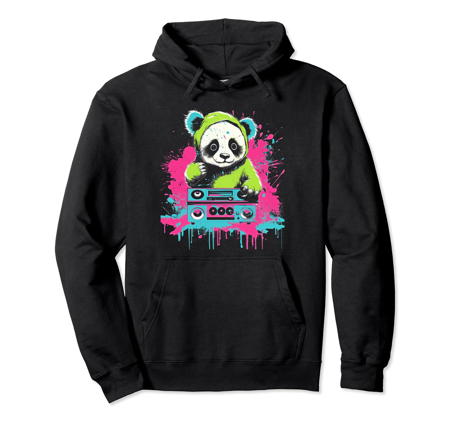 Kawaii Panda Dj Japanese Edm Y2K Hoodie - Custom Art Print Unisex - T-Shirt, Sweatshirt, Hoodie