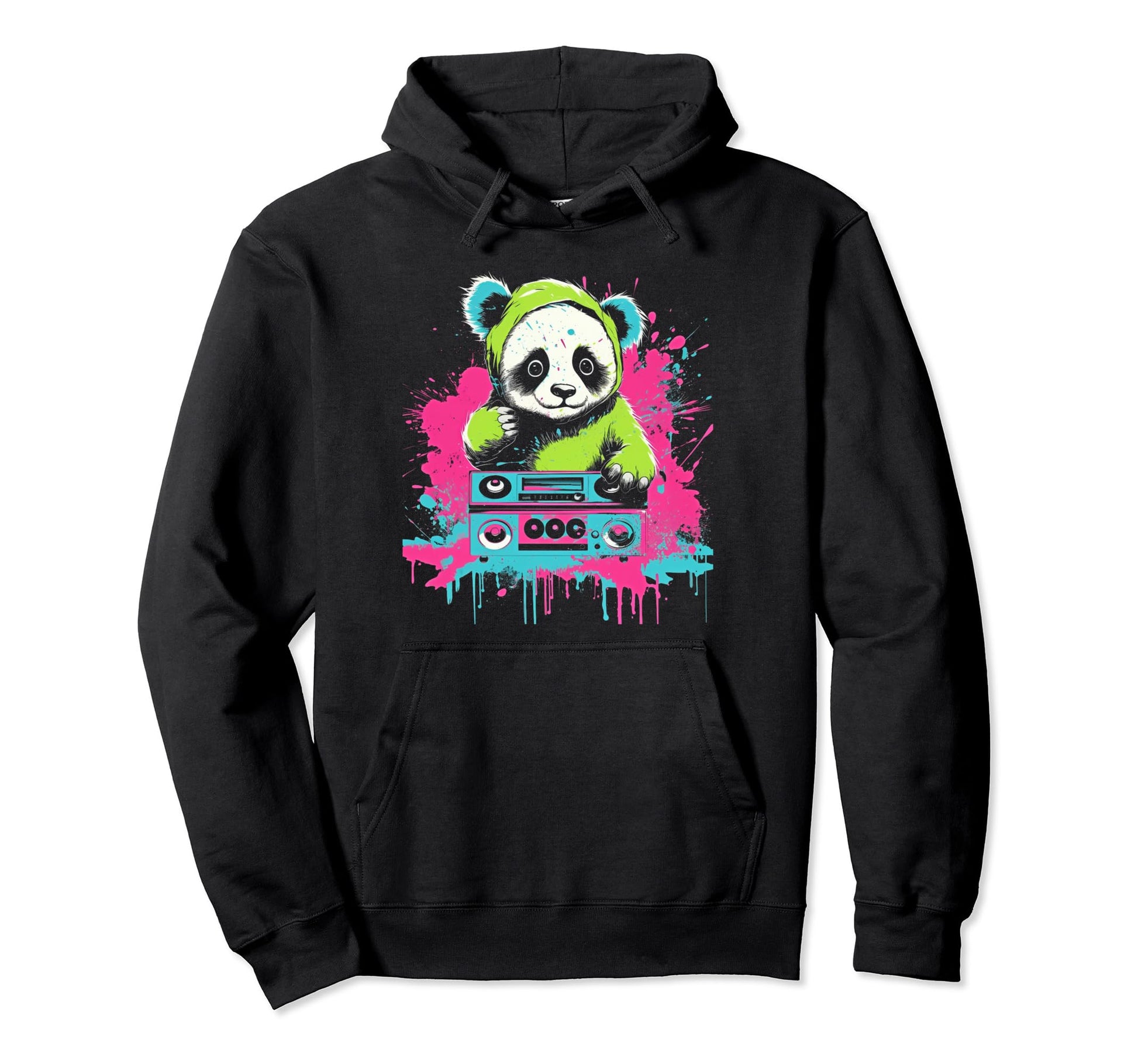 Kawaii Panda Dj Japanese Edm Y2K Hoodie - Custom Art Print Unisex - T-Shirt, Sweatshirt, Hoodie