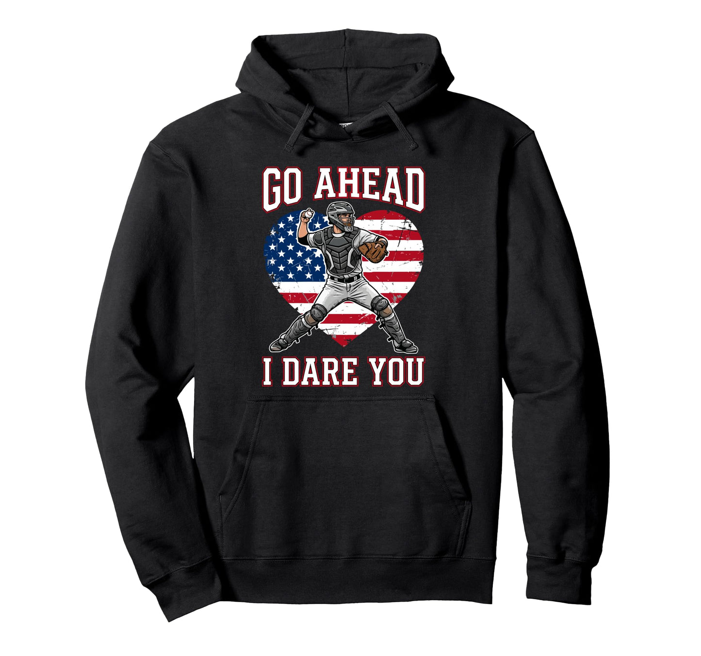 Go Ahead Run I Dare You Baseball Hoodie - Fun Novelty Design for Adults - T-Shirt, Sweatshirt, Hoodie
