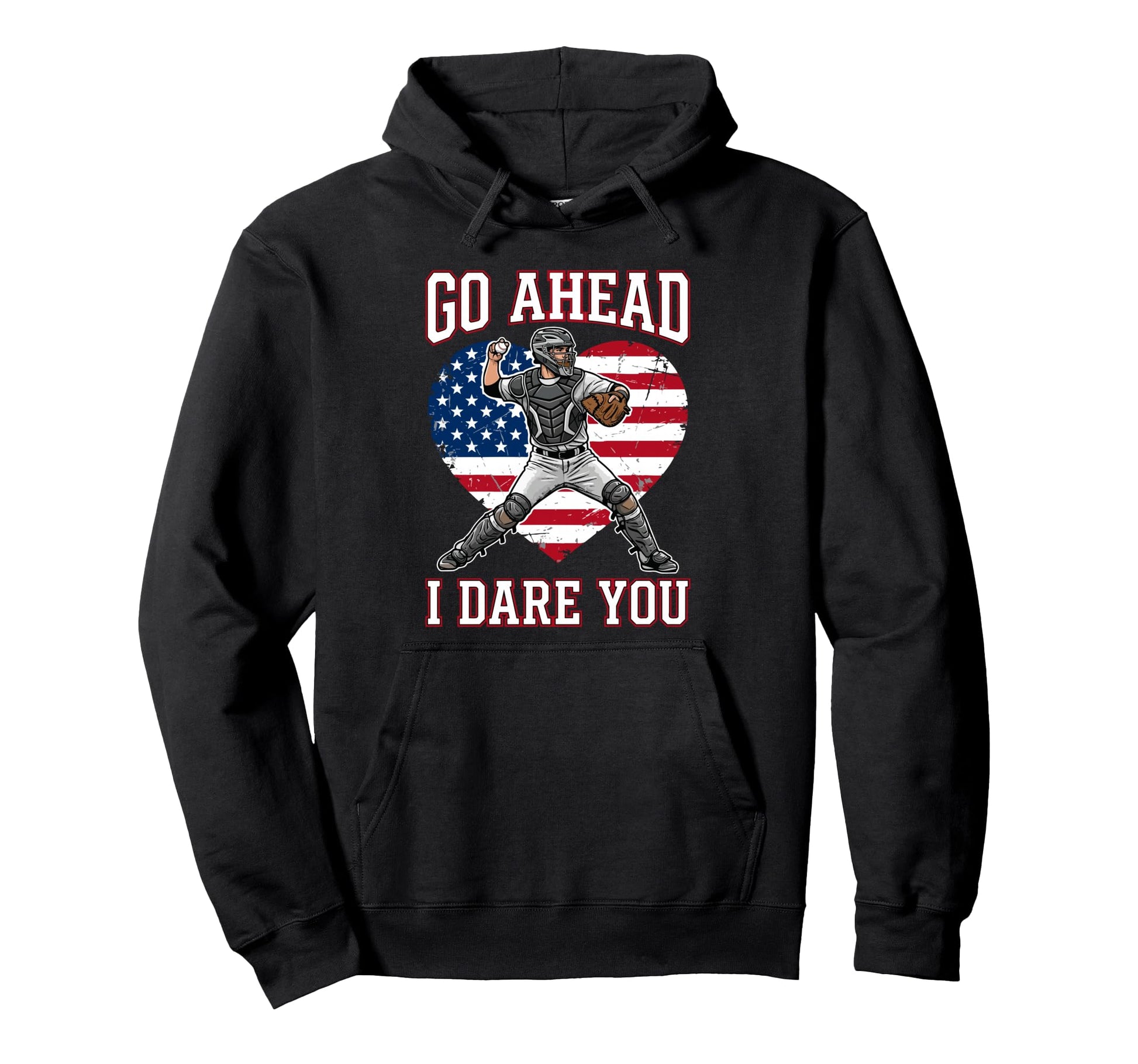 Go Ahead Run I Dare You Baseball Hoodie - Fun Novelty Design for Adults - T-Shirt, Sweatshirt, Hoodie