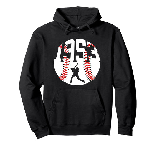 1953 Baseball 73Rd Birthday Hoodie - Graphic Print Men Women - T-Shirt, Sweatshirt, Hoodie