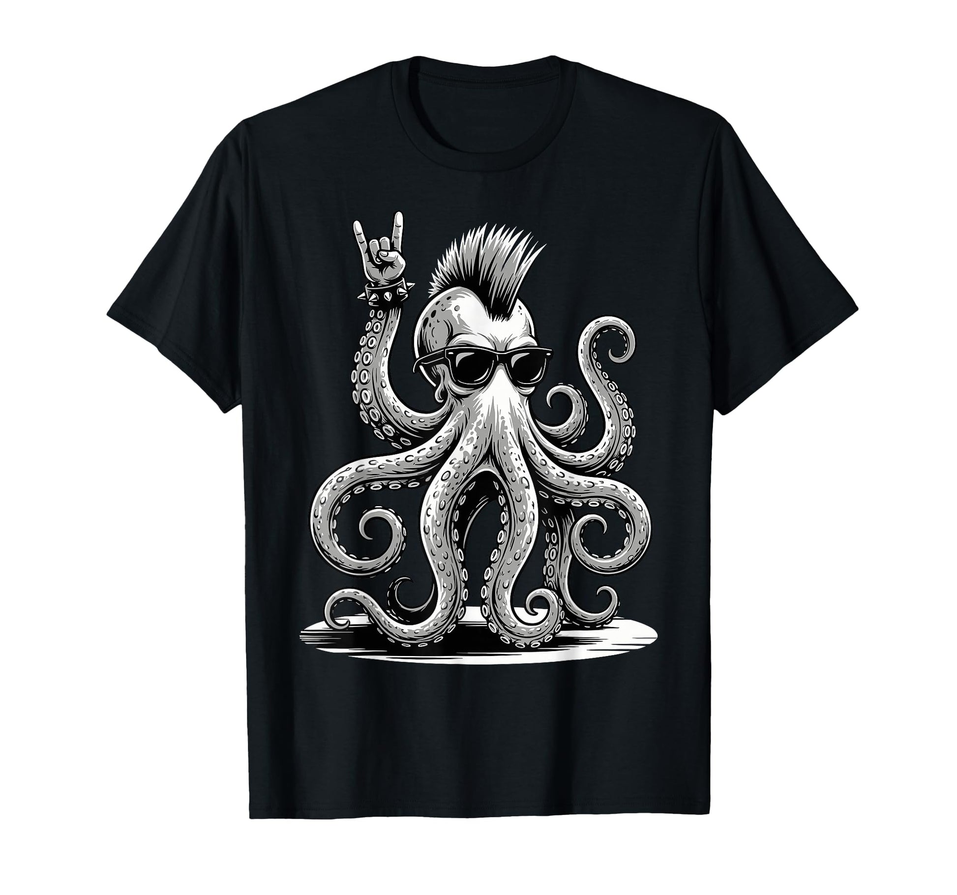 Funny Octopus Loving Rock And Roll T-Shirt - Trendy Graphic for Adults - T-Shirt, Sweatshirt, Hoodie