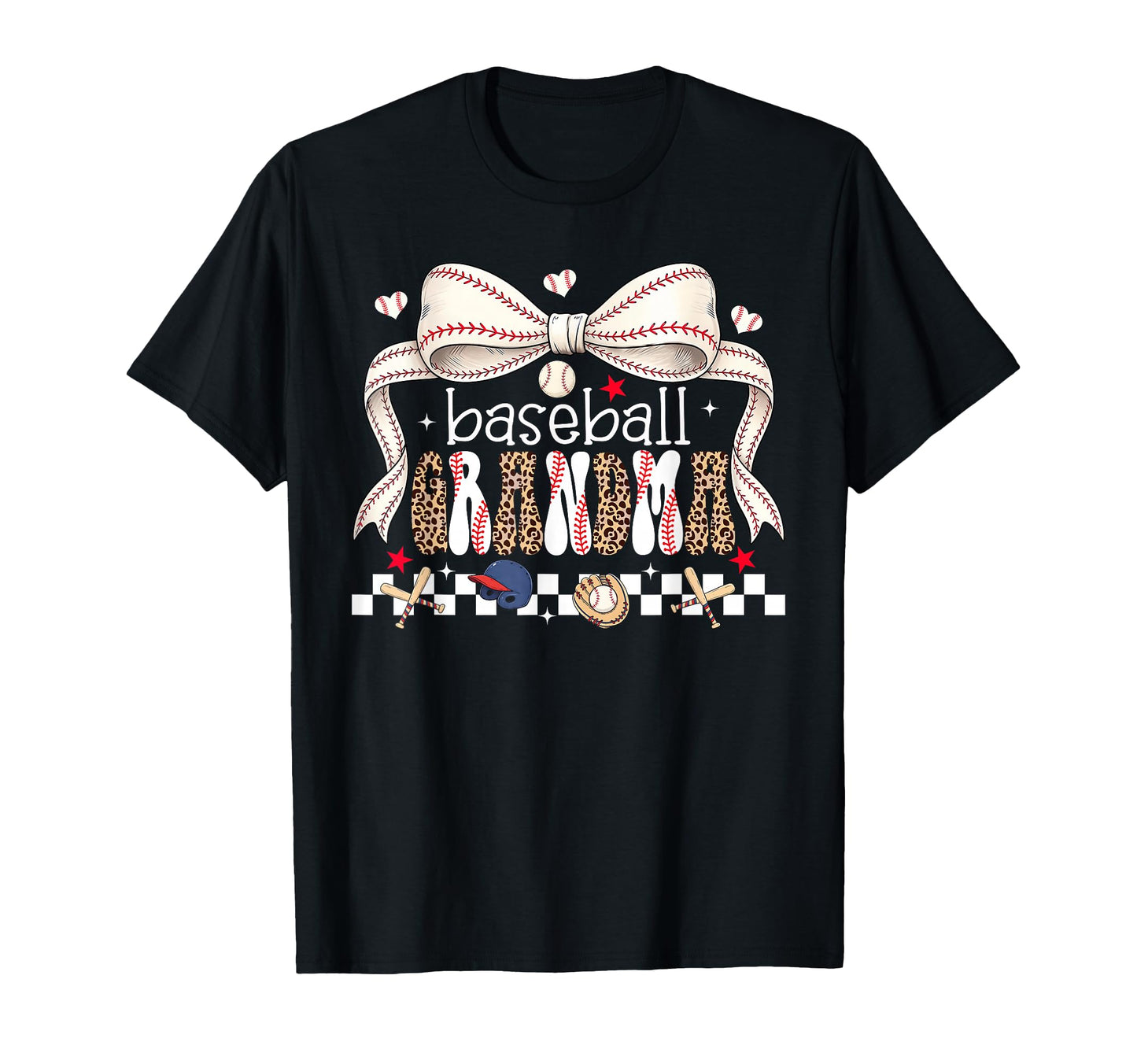 Baseball Grandma Coquette Bow Baseball T-Shirt - Novelty Apparel Unisex - T-Shirt, Sweatshirt, Hoodie