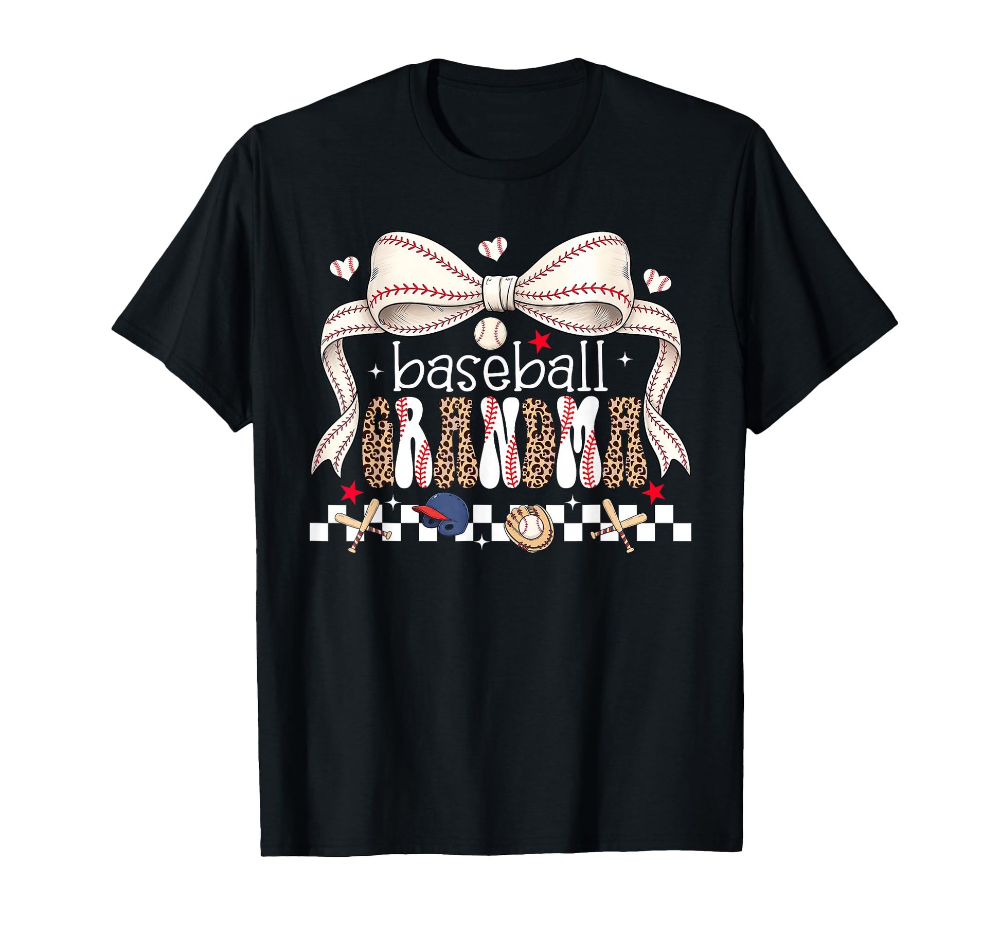 Baseball Grandma Coquette Bow Baseball T-Shirt - Novelty Apparel Unisex - T-Shirt, Sweatshirt, Hoodie