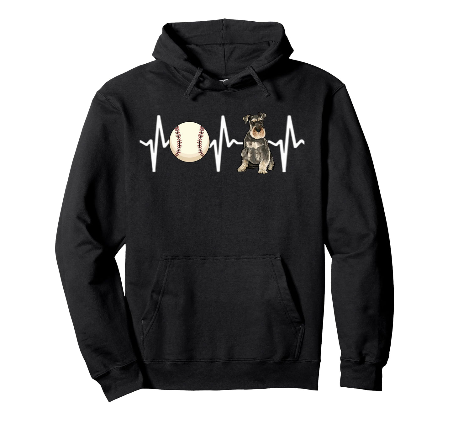 Baseball Miniature Schnauzer Hoodie - Fun Novelty Design for Adults - T-Shirt, Sweatshirt, Hoodie