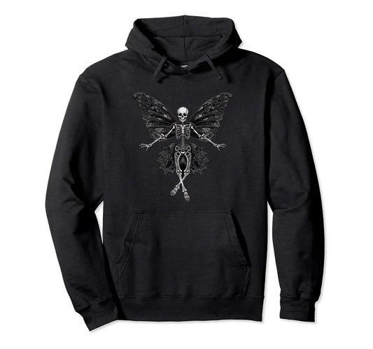 Aesthetic Y2K Fairy Wings Skeleton Alt Hoodie - Trendy Graphic Men Women - T-Shirt, Sweatshirt, Hoodie