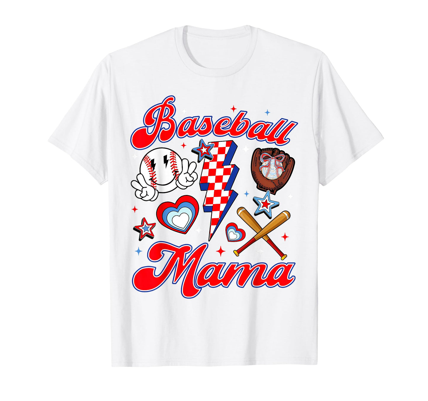 Baseball Coquette Bow Cheer Mom Mama T-Shirt - Fun Novelty Design Unisex - T-Shirt, Sweatshirt, Hoodie