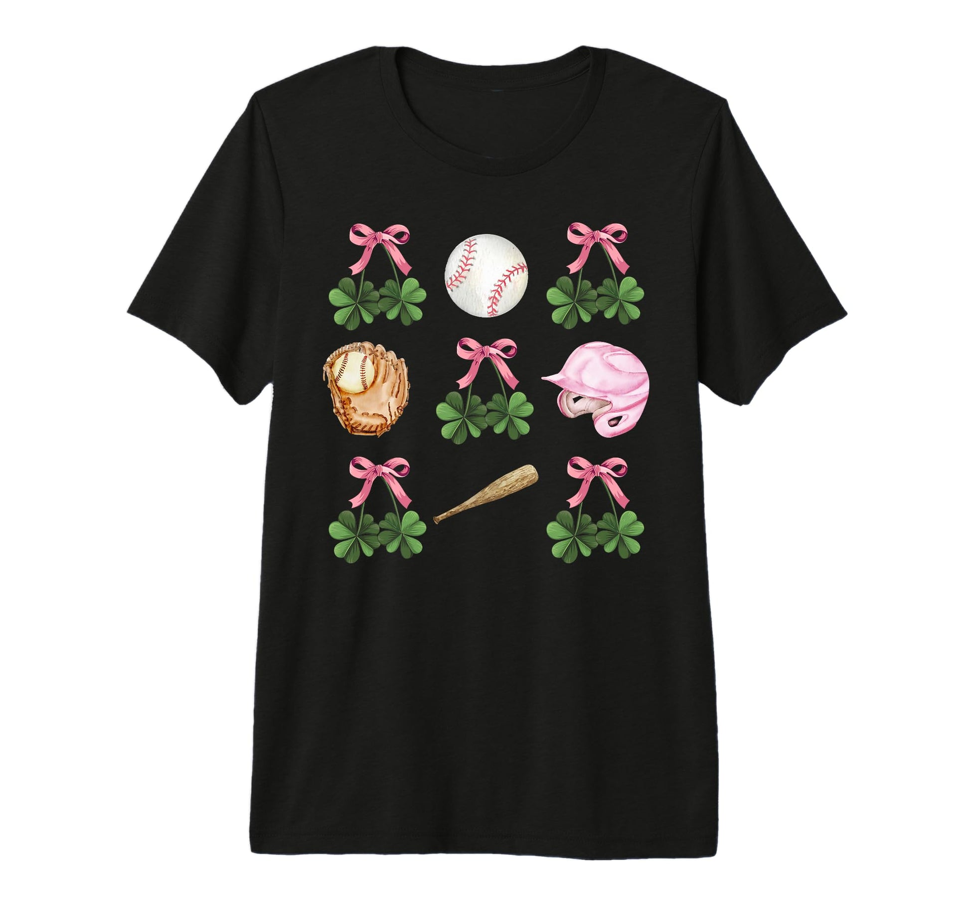 Coquette Baseball And Shamrock St Patricks T-Shirt - Graphic Print Unisex - T-Shirt, Sweatshirt, Hoodie