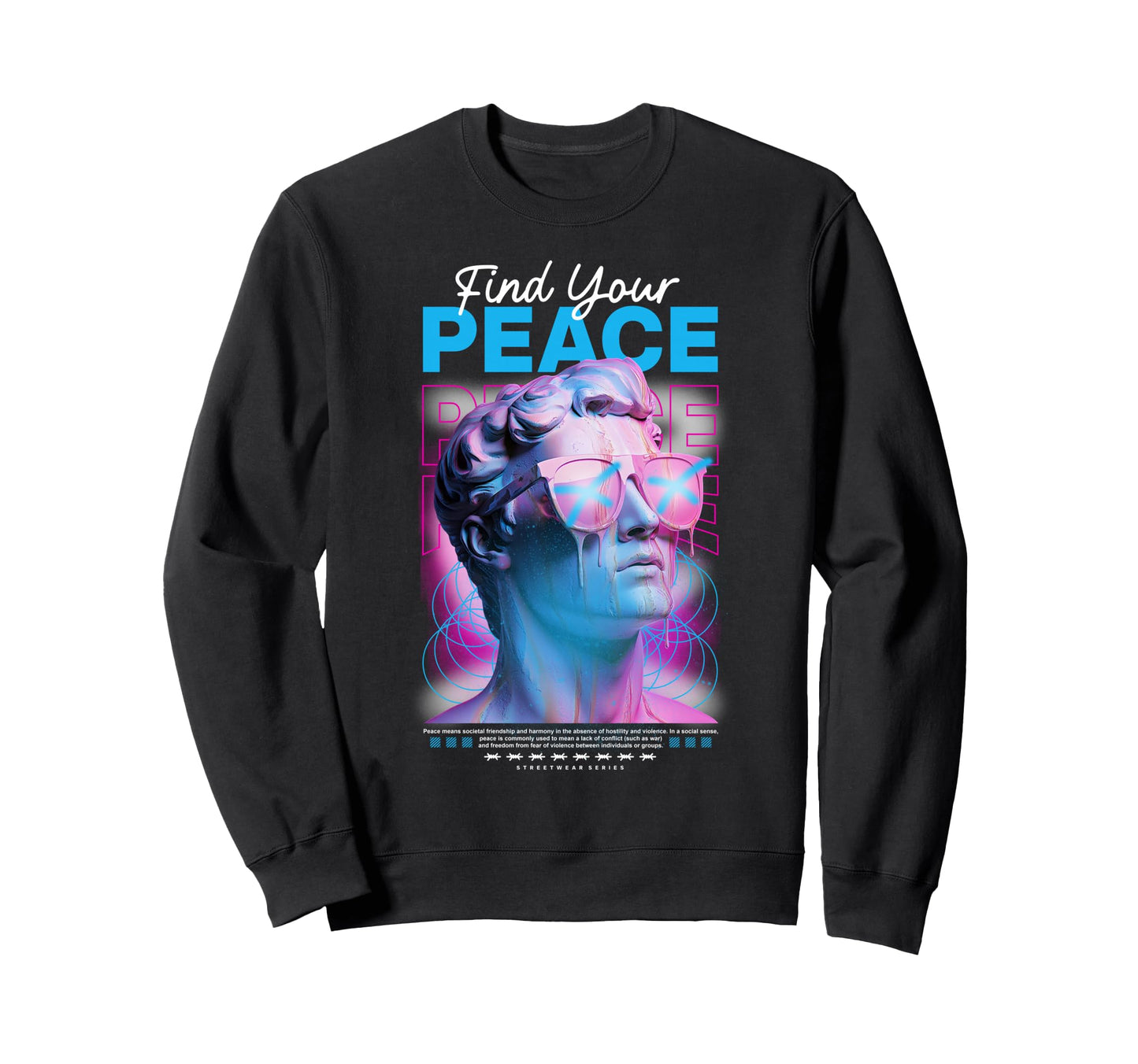 Y2K Peace Bold Urban Graffiti Sweatshirt - Aesthetic Graphic Unisex - T-Shirt, Sweatshirt, Hoodie