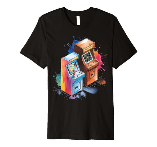 Arcade Watercolor Arcade Gamer T-Shirt - Custom Art Print for Adults - T-Shirt, Sweatshirt, Hoodie