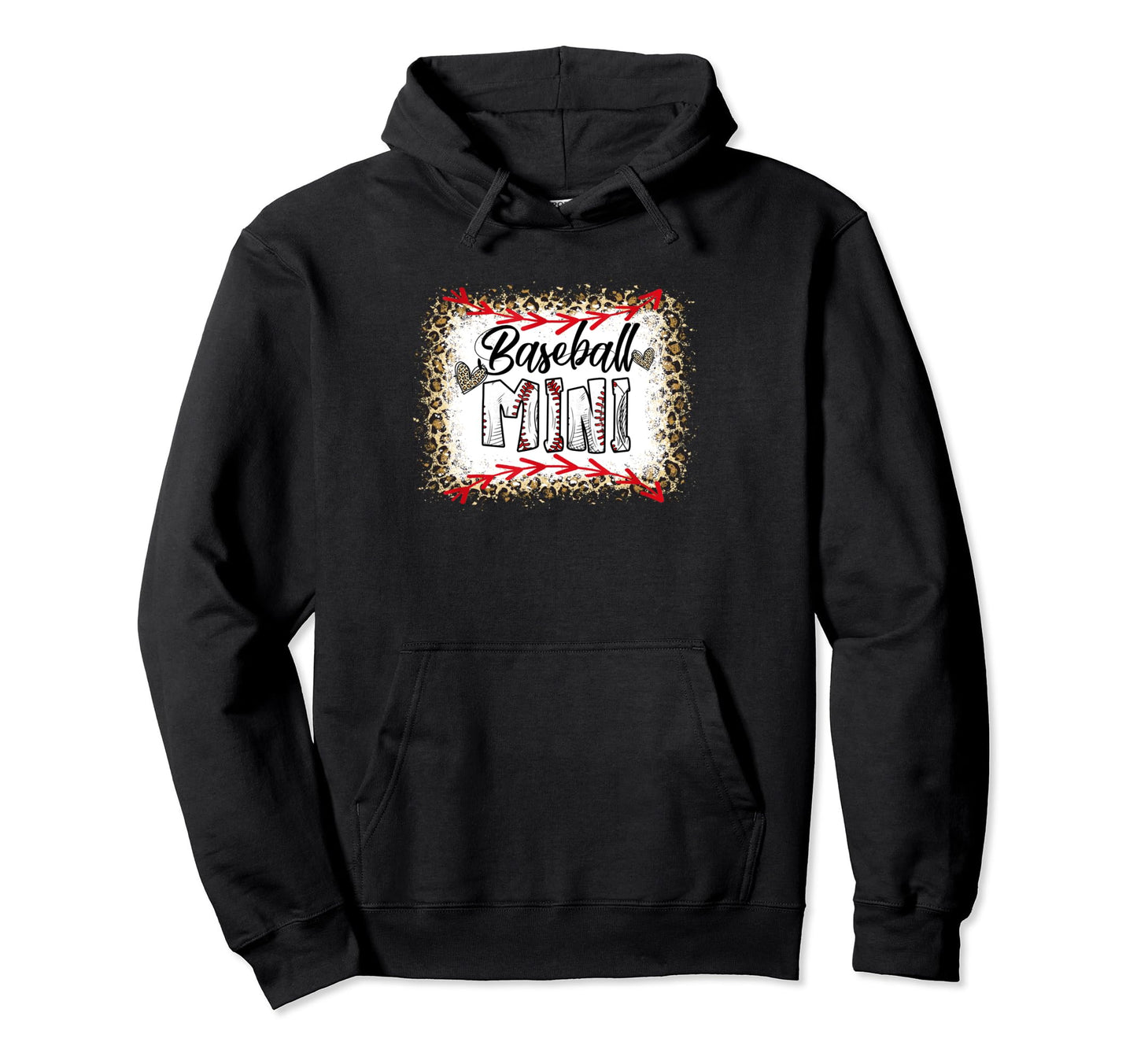 Funny Baseball Mini Leopard Hoodie - Fun Novelty Design for Adults - T-Shirt, Sweatshirt, Hoodie
