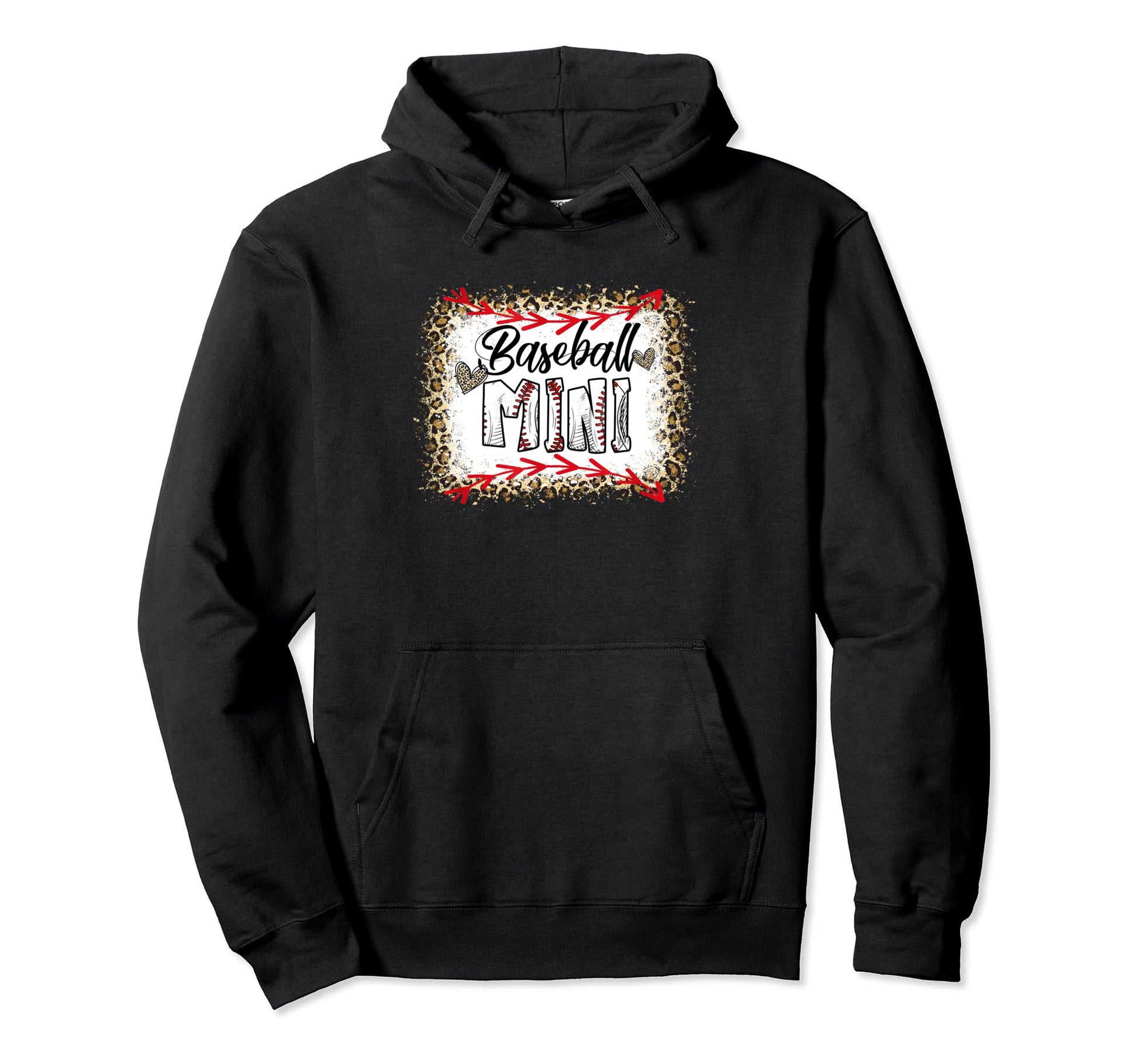 Funny Baseball Mini Leopard Hoodie - Fun Novelty Design for Adults - T-Shirt, Sweatshirt, Hoodie