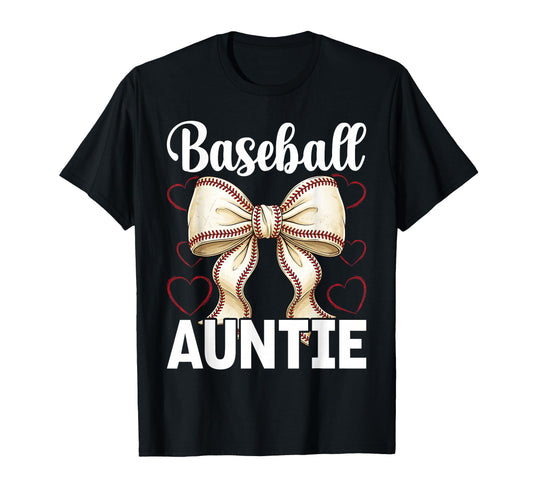 Baseball Auntie Coquette Bow Game T-Shirt - Aesthetic Graphic for Adults - T-Shirt, Sweatshirt, Hoodie